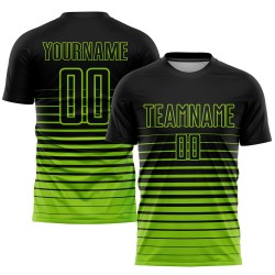 Uniform Jersey Fashion Pinstripe Soccer Green Black Fade Custom Sublimation Neon