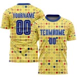 Custom Jersey Soccer Royal-White Uniform Gold Sublimation Away