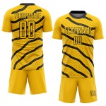 And Soccer Dots Lines Jersey Black Sublimation Yellow Uniform Custom