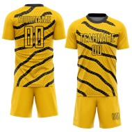 And Soccer Dots Lines Jersey Black Sublimation Yellow Uniform Custom