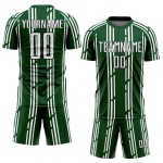 Soccer Uniform Green Pinstripe Custom White-Black Jersey Sublimation