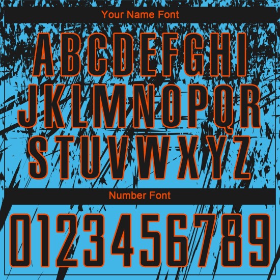 Custom Black-Orange Sublimation Jersey Soccer Uniform Sky Blue