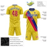 Soccer Gold Red-Royal Custom Uniform Jersey Sublimation