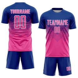 Sublimation Jersey Uniform Custom Soccer Pink-White Royal