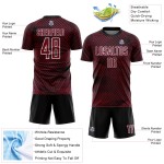 Jersey Soccer Line Custom Black-White Crimson Uniform Sublimation