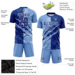 Graffiti Blue Royal-Light Pattern Jersey Uniform Custom Sublimation Scratch Soccer