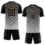 Jersey Soccer Sublimation Custom Gold Black-Old Uniform White