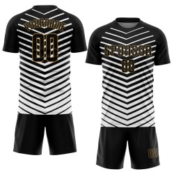 Jersey Soccer Sublimation Custom Gold Black-Old Uniform White