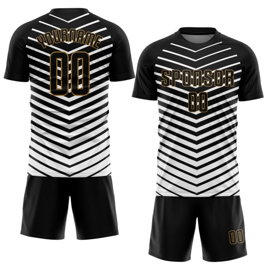 Jersey Soccer Sublimation Custom Gold Black-Old Uniform White