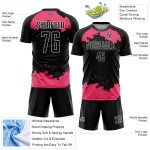 Neon Pink-White Soccer Art Abstract Jersey Uniform Fragment Black Sublimation Custom