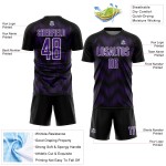 Jersey Line Soccer Sublimation Purple-White Black Custom Uniform