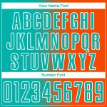 Uniform Gradient Orange Soccer Jersey Sublimation Custom Line Aqua-White