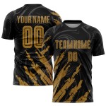 Sublimation Old Black Uniform Custom Jersey Gold Soccer