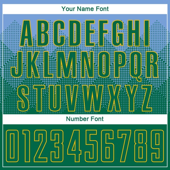 Soccer Green-Gold Uniform Jersey Blue Light Kelly Custom Sublimation