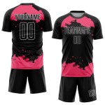Neon Pink-White Soccer Art Abstract Jersey Uniform Fragment Black Sublimation Custom