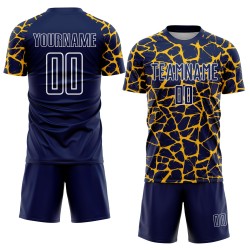 Uniform Gold-White Jersey Splash Soccer Network Abstract Navy Custom Sublimation