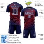 Crimson-White Jersey Line Uniform Navy Soccer Custom Sublimation