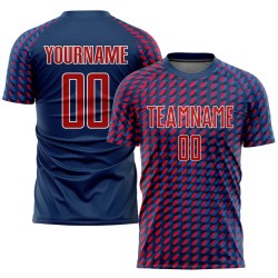Sublimation Jersey Red-White Navy Soccer Uniform Custom