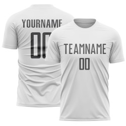 Sublimation Soccer Gray Steel White Jersey Custom Uniform
