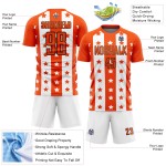 Custom Black-White And Sublimation Orange Stripes Stars Uniform Jersey Soccer Custom Black-White And Sublimation Orange Stripes Stars Uniform Jersey Soccer