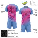 Sublimation Soccer Custom Uniform Jersey Pink-Black Light Blue