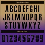 Soccer Gold Fashion Custom Fade Sublimation Black-Purple Uniform Sleeve Jersey Old Long