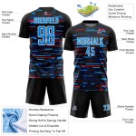 Blue-White Soccer Lines Jersey Sublimation Custom Black Sky Uniform