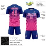 Sublimation Jersey Uniform Custom Soccer Pink-White Royal