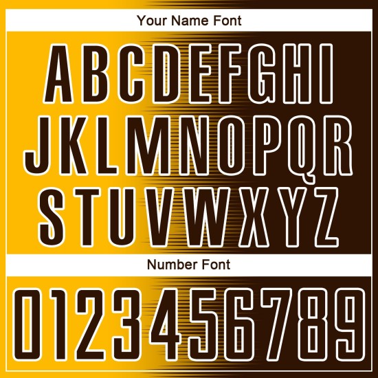 Gradient Sublimation Custom Soccer Jersey Uniform Line Brown Gold-White