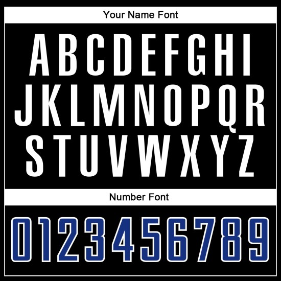 Fashion Soccer Jersey Sublimation Custom Uniform Royal-White Split Black