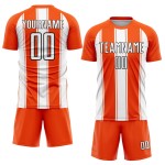Orange Uniform Sublimation White-Black Line Custom Soccer Jersey