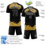 Abstract Art Uniform Custom Gold-White Jersey Black Fragment Soccer Old Sublimation