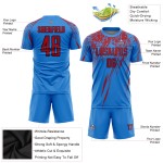 Red-Navy Sublimation Soccer Custom Powder Blue Jersey Uniform