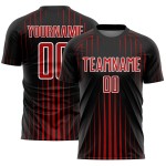 Uniform Sublimation Custom Lines Black Red-White Jersey Soccer