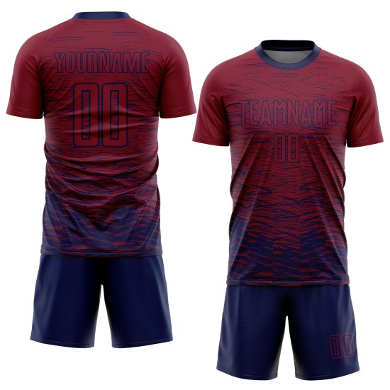 Navy Sublimation Soccer Crimson Jersey Custom Uniform