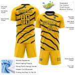 And Soccer Dots Lines Jersey Black Sublimation Yellow Uniform Custom