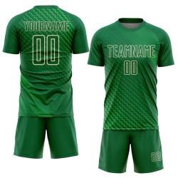 Jersey Kelly Green Shapes Cream Soccer City Geometric Custom Uniform Sublimation