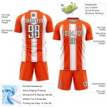 Orange Uniform Sublimation White-Black Line Custom Soccer Jersey