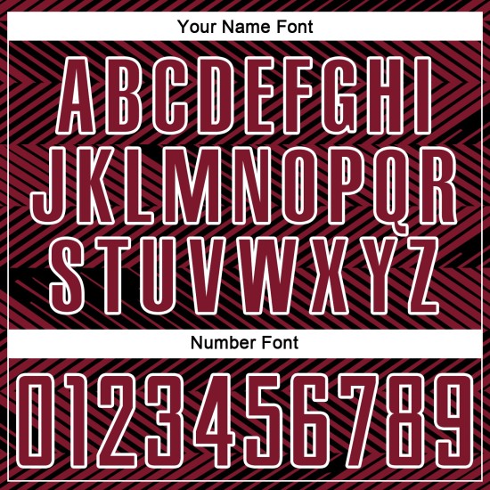 Jersey Soccer Line Custom Black-White Crimson Uniform Sublimation