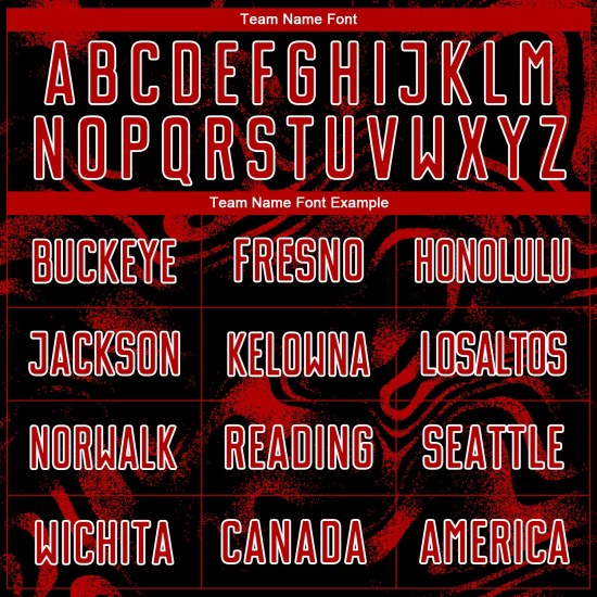 Soccer Black Sublimation Abstract Jersey Red-White Liquid Uniform Custom