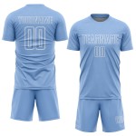 Soccer Uniform Light White Custom Shape Sublimation Geometric Blue Jersey Soccer Uniform Light White Custom Shape Sublimation Geometric Blue Jersey