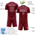 Jersey Shape Custom Soccer Crimson Sublimation Geometric Uniform White