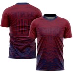 Navy Sublimation Soccer Crimson Jersey Custom Uniform