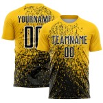 Yellow Uniform Soccer Abstract Fragment Custom Black-White Sublimation Jersey Art