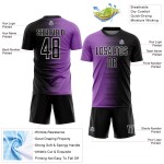 Soccer Uniform Sublimation Gradient Medium Black Line Purple-White Custom Jersey