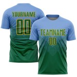 Soccer Green-Gold Uniform Jersey Blue Light Kelly Custom Sublimation