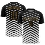 Jersey Soccer Sublimation Custom Gold Black-Old Uniform White