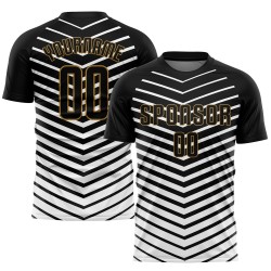 Jersey Soccer Sublimation Custom Gold Black-Old Uniform White