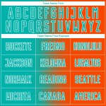 Uniform Gradient Orange Soccer Jersey Sublimation Custom Line Aqua-White