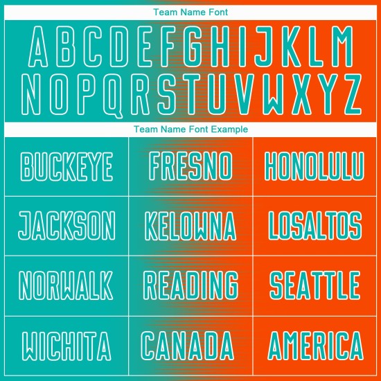 Uniform Gradient Orange Soccer Jersey Sublimation Custom Line Aqua-White